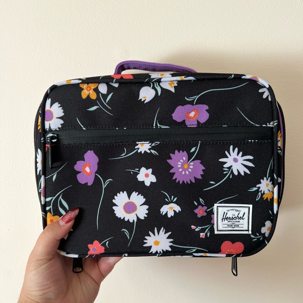 Herschel Black Floral LunchBox